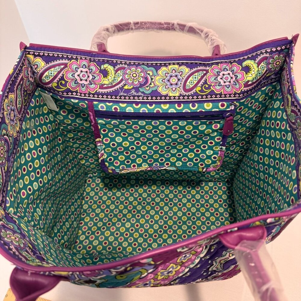 NWOT Vera Bradley Quilted Paisley Tote Bag Double Handles Multicolor Vibrant XL - Picture 7 of 11